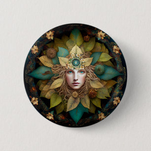 Nature Goddess Mandala 6 Cm Round Badge
