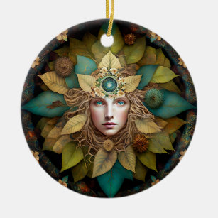 Nature Goddess Mandala Ceramic Ornament