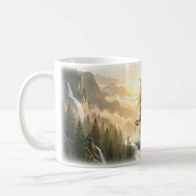 Nature Goddess Waterfall Mountain Spirit Mug (Left)