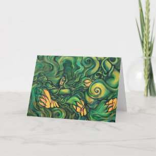 Nature Green Goddess Painting Pagan Earth          Card