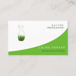 Nature Green Grass Spray Bottle Cleaning Service Business Card