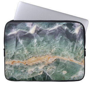 Nature Green Purple Fluorite Photo Mineral Gem Laptop Sleeve