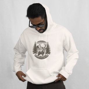   Nature Greys Deer Scene Ai Art  Hoodie