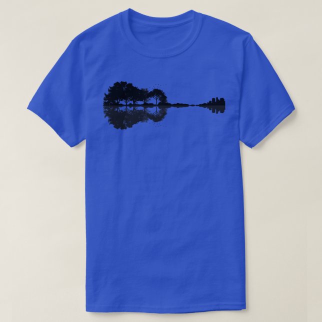 Nature guitar Black T-Shirt (Design Front)