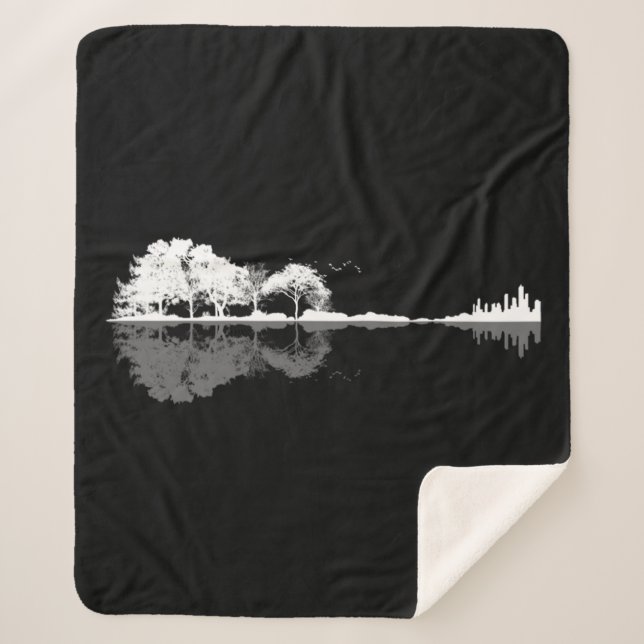 Nature Guitar Sherpa Blanket (Front)