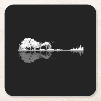 Nature Guitar Square Paper Coaster