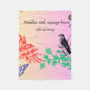 Nature Harmony Blanket – Birds, Trees & Butterfly