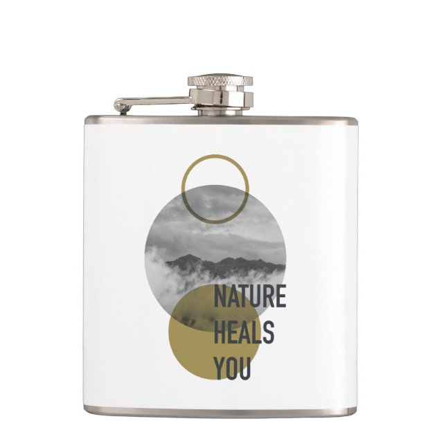 Nature Heals You Hip Flask (Front)
