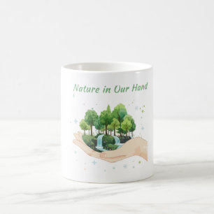 Nature in Our Hands Watercolor Environmental Art Coffee Mug