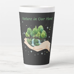 Nature in Our Hands Watercolor Environmental Art Latte Mug