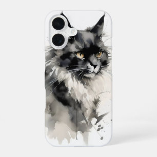 Nature Ink Painting Cat iPhone 16 Case