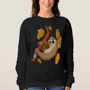 Nature Insect Animal Sloth Pretty Butterfly Cute Sweatshirt
