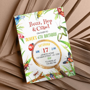 Nature Insect Bugs Birthday Invitation