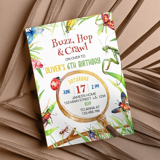 Nature Insect Bugs Birthday Invitation (Creator Uploaded)