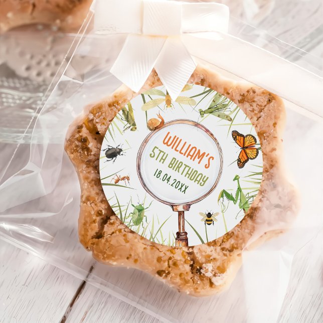 Nature Insect Bugs Birthday Party Classic Round Sticker (Creator Uploaded)