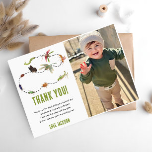 Nature Insect Bugs Birthday Party Thank You Card 