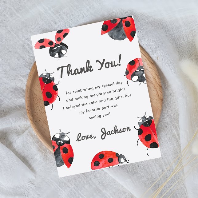 Nature Insect Bugs Birthday Party Thank You Card (Creator Uploaded)