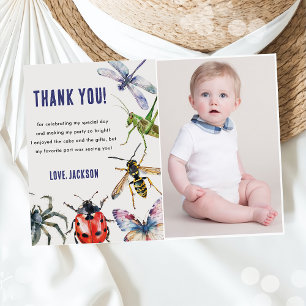 Nature Insect Bugs Birthday Photo Thank You Card