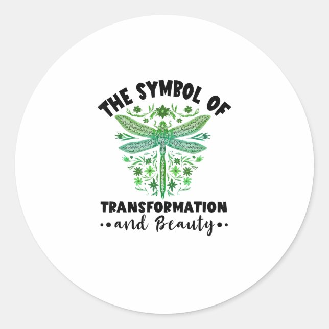 Nature Insect Dragonflies Transformation Beauty Dr Classic Round Sticker (Front)