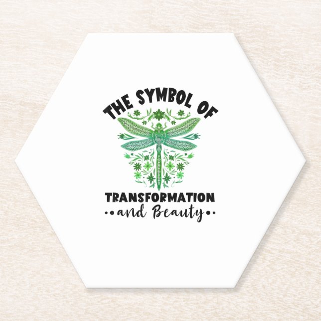 Nature Insect Dragonflies Transformation Beauty Dr Paper Coaster (Front)