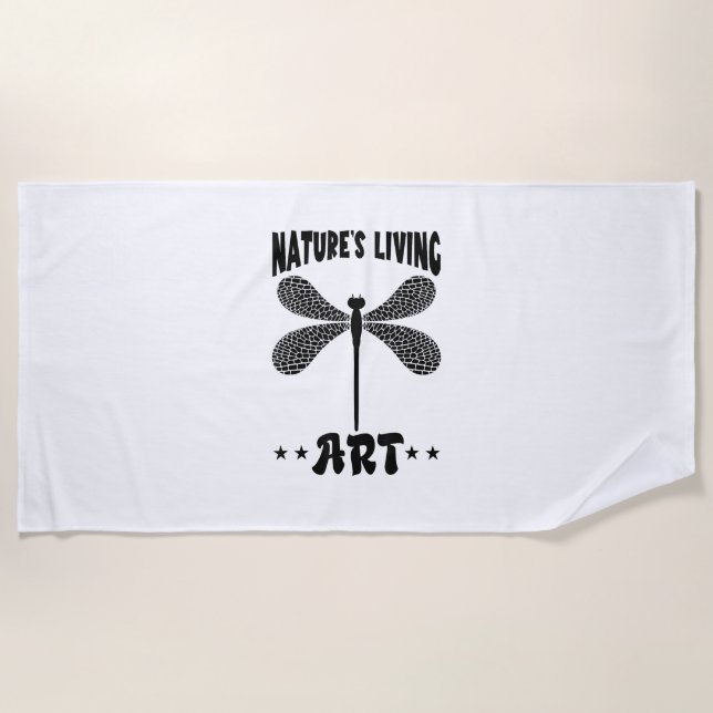 Nature Insect Nature's Living Art Dragonflies Drag Beach Towel (Front)