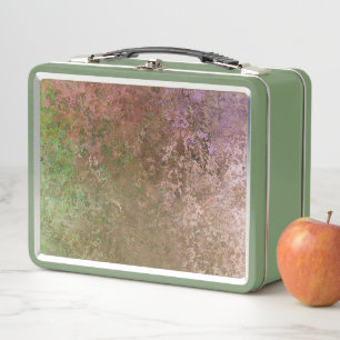 Nature Inspired Abstract Alcohol Ink  Metal Lunch Box
