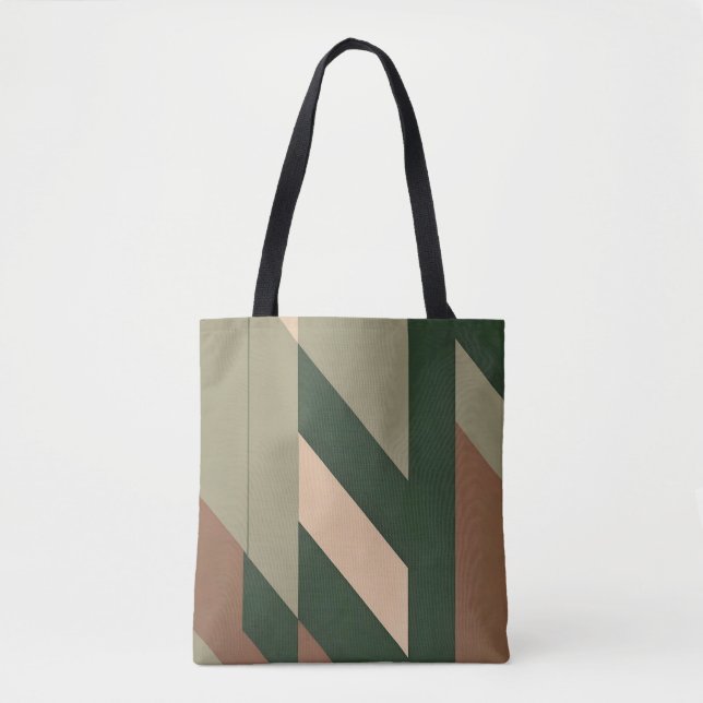 Nature inspired abstract geometric tote bag (Front)