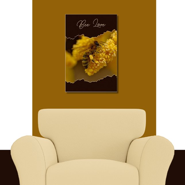 Nature-Inspired Bee Love Insect Yellow & Black Poster (Bee Love Insect Poster)