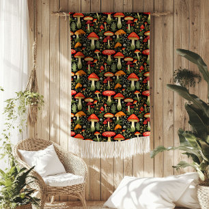 Nature-Inspired Blanket Cottagecore Mushroom Art