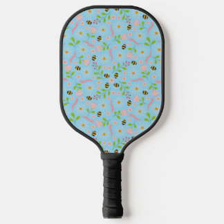Nature inspired blooms and critters pickleball paddle