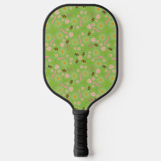 Nature inspired blooms and critters pickleball paddle