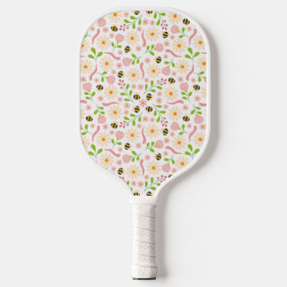 Nature inspired blooms and critters pickleball paddle
