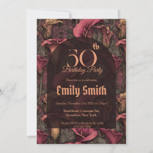 Nature Inspired Call Lilies Petal 90Th Birthday Invitation