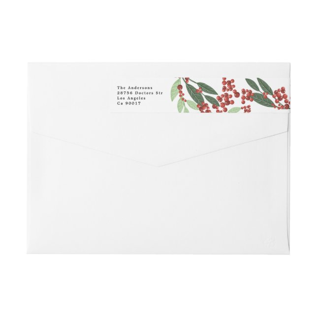 Nature-Inspired Christmas Return Address Wrap Around Label (Back)