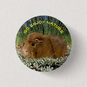 Nature Inspired Cute Guinea Pig Photo Template 3 Cm Round Badge