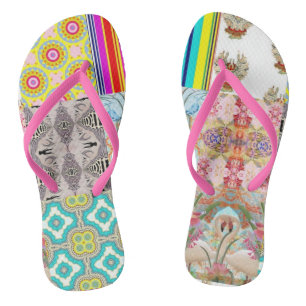 NATURE-INSPIRED DESIGNER COLLAGE THONGS