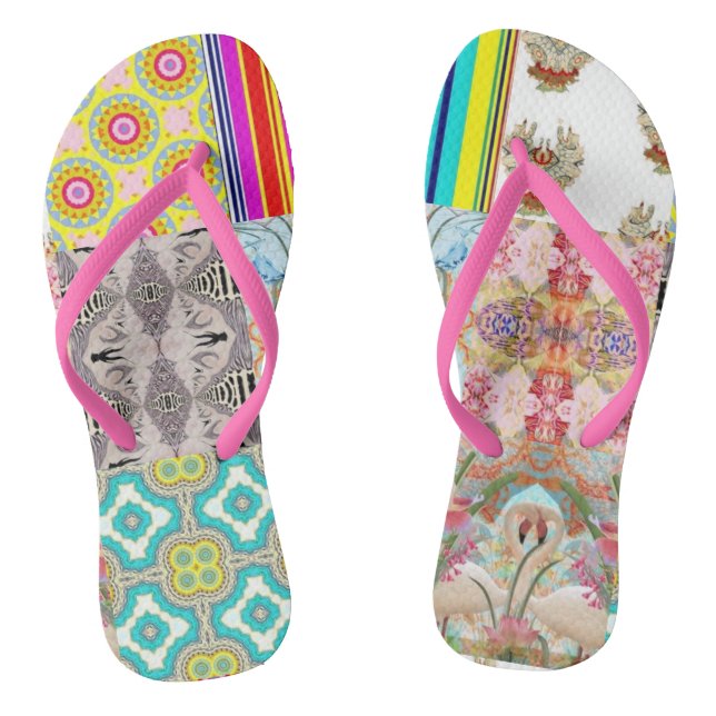 NATURE-INSPIRED DESIGNER COLLAGE THONGS (Footbed)