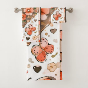 Nature Inspired Earth Tone Art Bath Towel Set