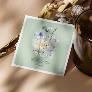 Nature-Inspired Elegance! Light Sage Wedding Napkin