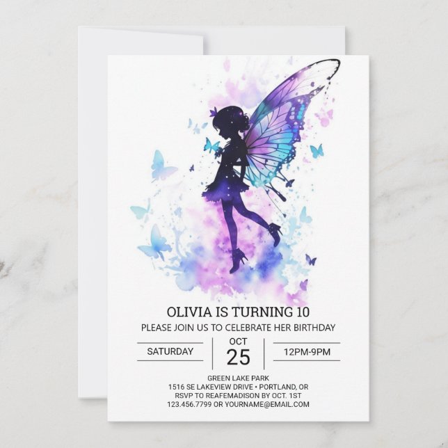 Nature-inspired Fairy Tale Birthday Bliss Invitation (Front)