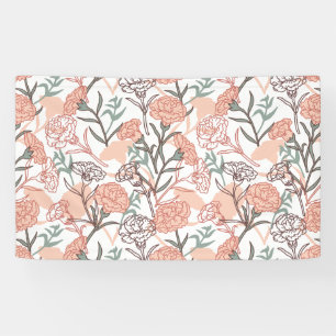Nature Inspired Floral: Carnation Flower Pattern Banner