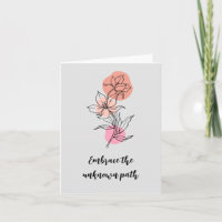 Nature-Inspired Floral Line Drawing Blank Card 