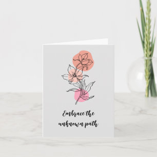 Nature-Inspired Floral Line Drawing Blank Card 
