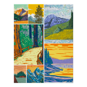 Nature-Inspired Forest Collage Poster Print