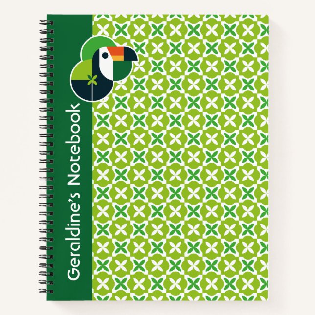 Nature Inspired Geometric Toucan for Bird Lovers Notebook (Front)