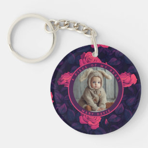Nature-inspired Gifts For Him Custom rose flower Key Ring