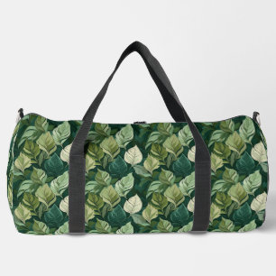 Nature-Inspired Green Leaf Duffel Bag