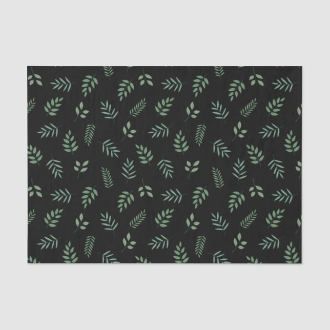 Nature-Inspired Green Leaf Gift Tissue Paper (Front)