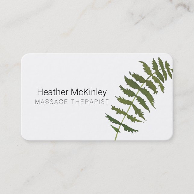 Nature Inspired Greenery Minimal Business Card (Front)