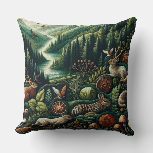 Nature-Inspired Knit Cushion (Front)